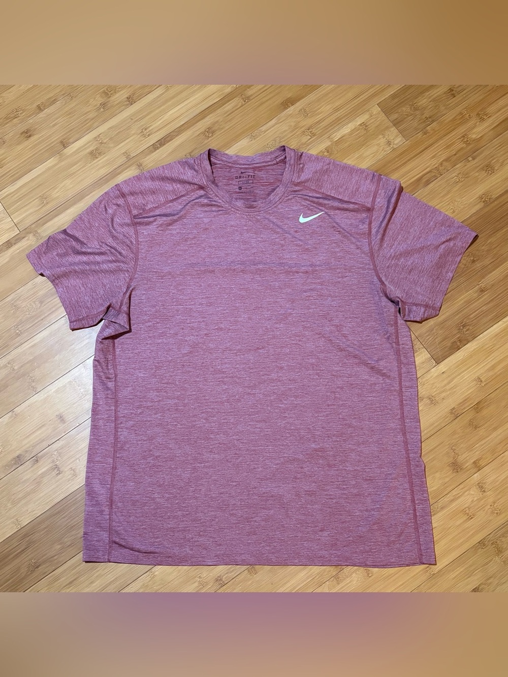 Nike Dri-FIT Fitted Shirt Mens XXL Red Heather Running Training Athletic Tee